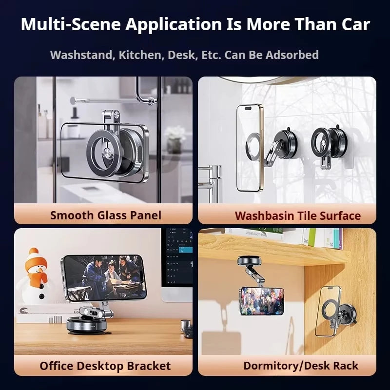 Magnetic Alloy Car Dashboard Phone Holder – 360° Rotation & N52 Grip