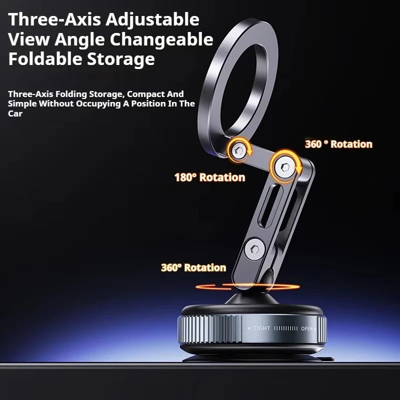 Magnetic Alloy Car Dashboard Phone Holder – 360° Rotation & N52 Grip