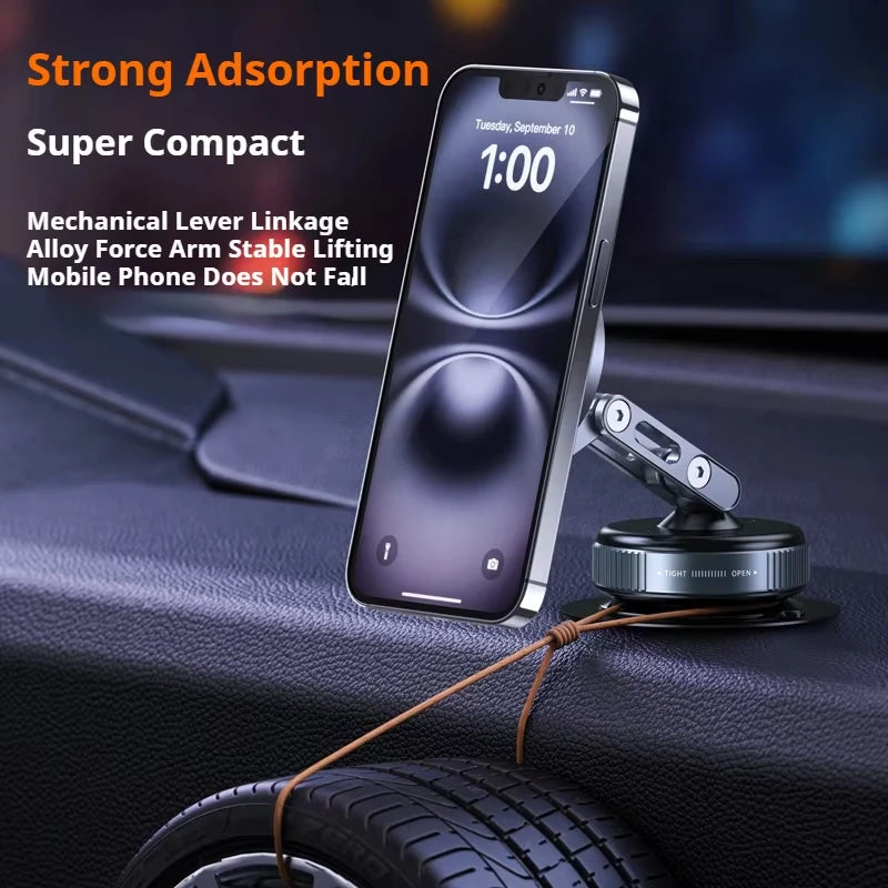 Magnetic Alloy Car Dashboard Phone Holder – 360° Rotation & N52 Grip