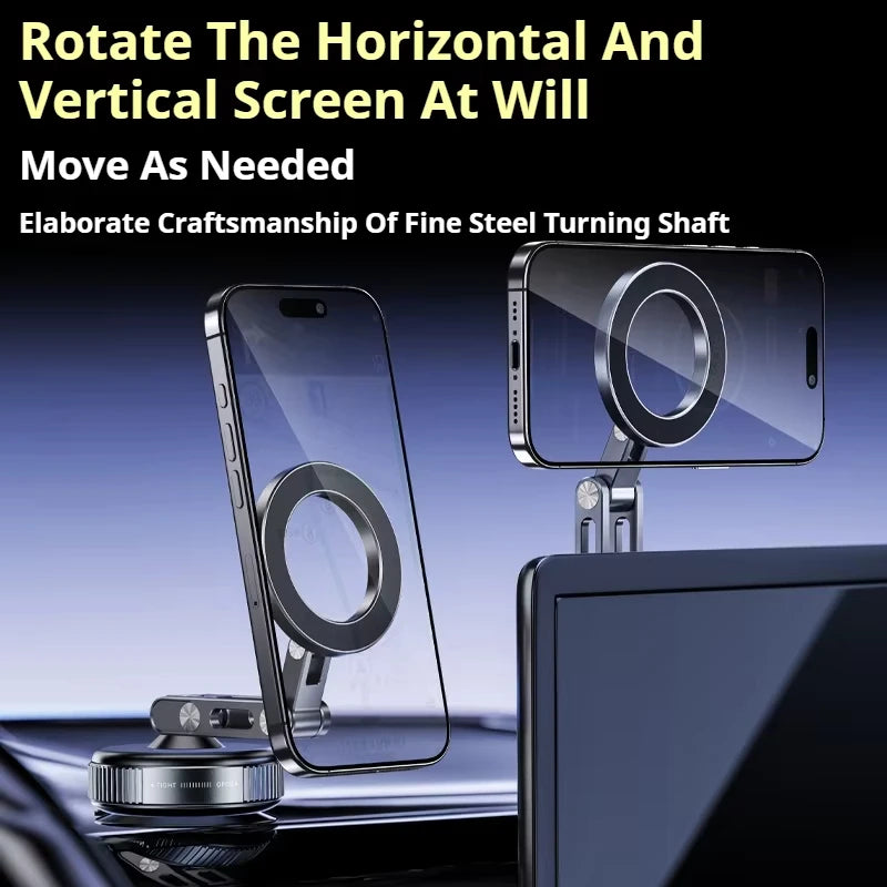 Magnetic Alloy Car Dashboard Phone Holder – 360° Rotation & N52 Grip